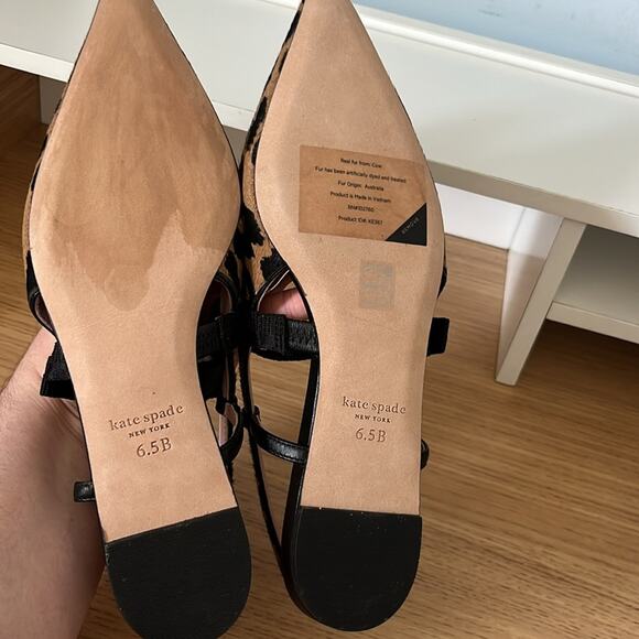 Kate Spade Womens Maritza Pointed Toe Calf Hair Slingback Flats Size 6.5 - Picture 11 of 13